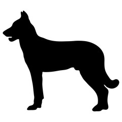 black silhouette of a dog. Avatar or tattoo
