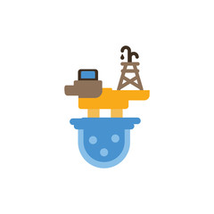 Isolated oil tower over water vector design