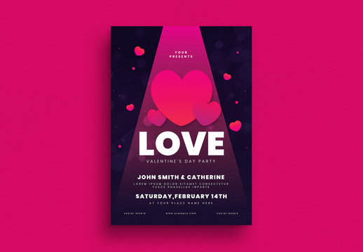 Valentine's Day Party Event Flyer Layout