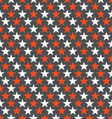 Seamless red, grey and white star pattern background