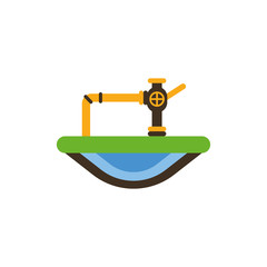 Isolated oil pipe with tap vector design