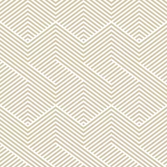 Keuken foto achterwand Goud geometrisch abstract Gouden vector geometrische naadloze patroon. Moderne grafische textuur met lijnen, strepen. Eenvoudige abstracte geometrie. Subtiele minimalistische witte en gouden achtergrond. Trendy ontwerp voor print, stof, textiel