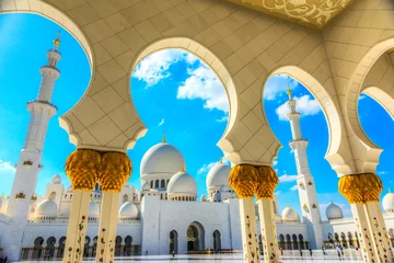 Fotobehang Abu Dhabi Grote Moskee, Verenigde Arabische Emiraten © Luciano Mortula-LGM