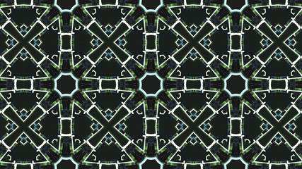 Elegant star-shaped mandala Art with a beautiful kaleidoscopic pattern and many small colorful details. 