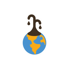 Isolated oil tower with flame vector design