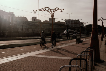 Bicis en el paseo de A Coru&ntilde;a