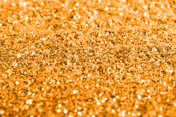 golden glitter texture festive abstract background, workpiece for design, soft focus