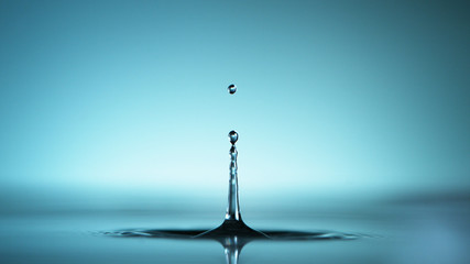 Dripping drop of water, super macro shot