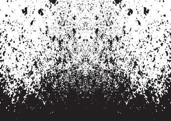 Black and white vintage grunge futuristic background. Suitable to create unique overlay textures with the effect of scratching, breaking, antiquity and old materials. Symmetric vector texture.