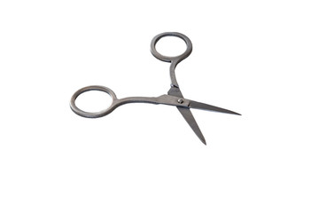 manicure and pedicure steel scissors isolated on white background