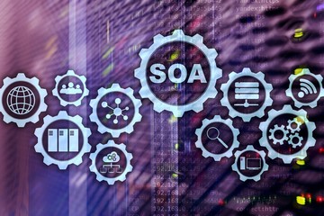 SOA. Business model and Information technology concept for Service Oriented Architecture under principle of service encapsulation.