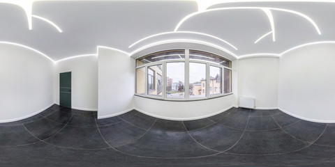 empty white room without furniture. full seamless spherical hdri panorama 360 degrees in interior...