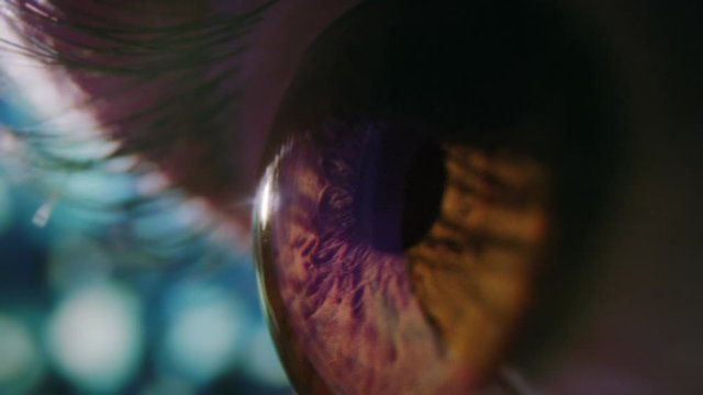 Close Up Of Colourful Human Eye Social Media Internet Technology Reflections Human Consciousness Technology Dependance 8k