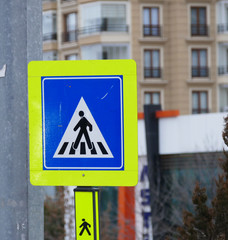 "pedestrian crossing" traffic sign,