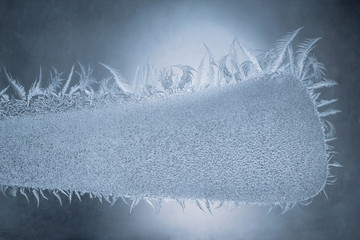 the unique ice patterns on window glass