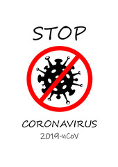 Novel coronavirus (2019-nCoV), MERS-Cov (middle East respiratory syndrome coronavirus). Stop coronavirus. Pandemic virus. Symbol, icon vector.