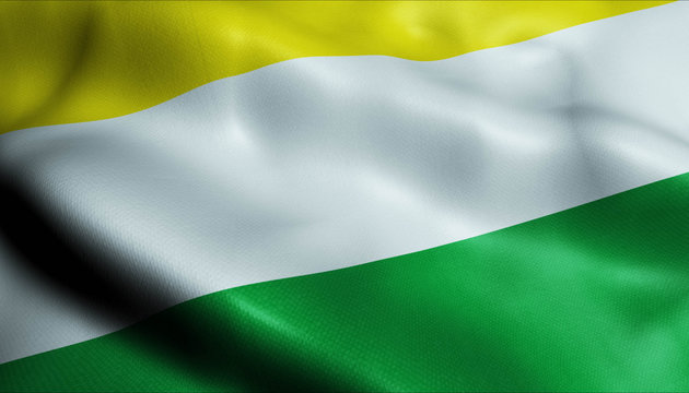 3D Waving Colombia City Flag of Cerete Closeup View