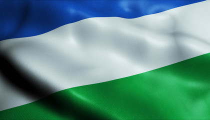 3D Waving Colombia City Flag of Villamaria Closeup View