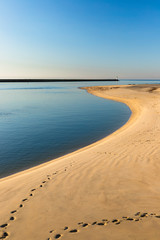 Empreinte dune mer sable voyage paysage jetée ciel évasion littoral plage lumière été infini minimalisme