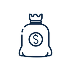 Isolated money bag vector design