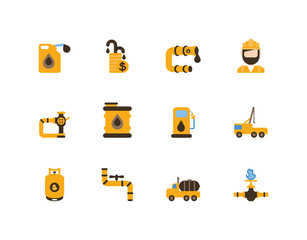 Isolated fracking icon set vector design