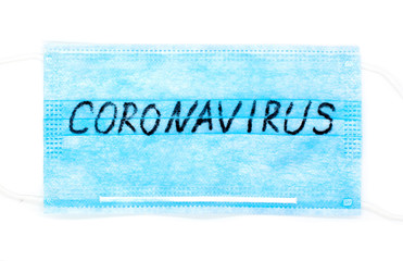 Coronavirus - 2019 nCoV, Surgical mask protective mask with CORONAVIRUS text