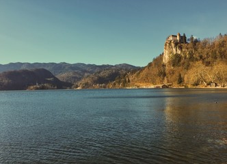 Bled lake landscape in Slovenia