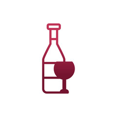 Isolated wine bottle and cup vector design