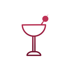 Isolated alcohol cocktail cup with olive vector design