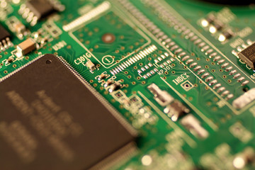 Macro shot of a circuit board