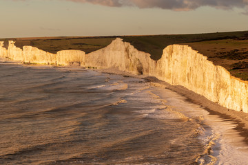 Sunset at Seven Sisters Sea Cliffs - England