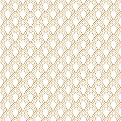 Fototapeta premium Abstract golden squared illustration. 3d geometric seamless pattern with floral ornament. Template art deco design for web page, textures, card, poster. Modern stylish luxury background with repeating
