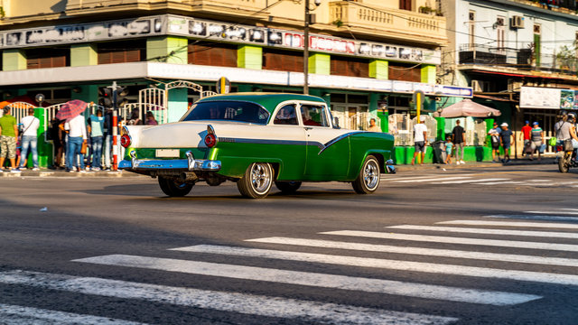 Havana, Cuba. Old classic car on street of the capital.