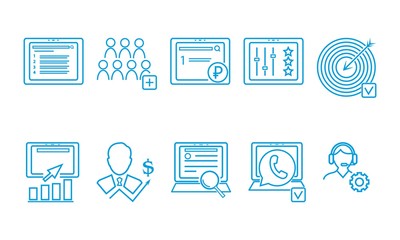 Set of icons, icons, checkboxes, documents, confirmation of the plan conditions. Quality, concept approval, fine line symbols on a white background-editable vector modern eps 10 templates