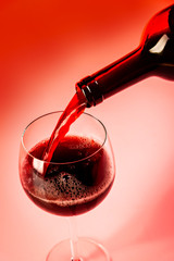 wine glass with red background