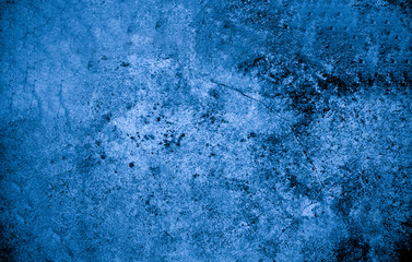 Old wall pattern texture cement blue dark abstract  blue color design are light with black gradient background.