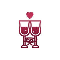 Isolated wine cups vector design