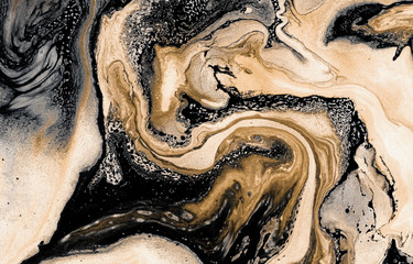 Hand painted background for creative design of posters, cards, invitations, banners, websites, wallpapers. Mixed oil paints on a canvas. Modern artwork. Trendy artistic style. Warm colour palette.