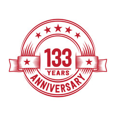 Fototapeta premium 133 years logo design template. 133th anniversary vector and illustration.