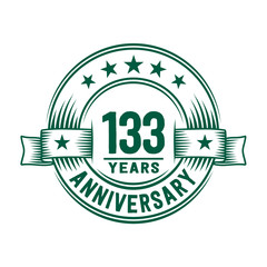 133 years logo design template. 133th anniversary vector and illustration.