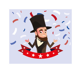 president abraham lincoln with ribbon, president day card