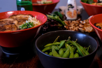 Ramen Dishes served up in a Japanese Restaurant 