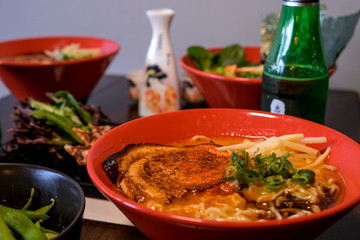 Ramen Dishes served up in a Japanese Restaurant 