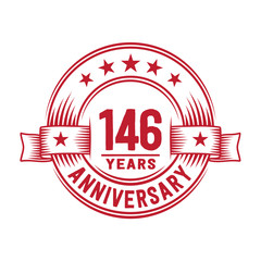 146 years logo design template. 146th anniversary vector and illustration.