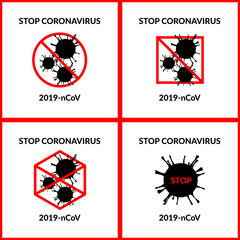 Wuhan, China stop coronavirus 2019-nCoV sign concept. Chinese virus. Template for background, banner, poster and infographic with text inscription. Vector EPS10 illustration