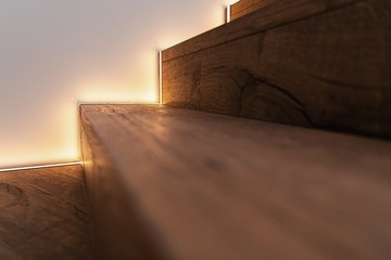 Wooden Stairs with LED