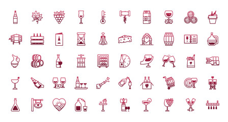 Isolated wine icon set vector design