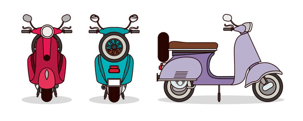 scooter motorcycles set vector design © Grgroup