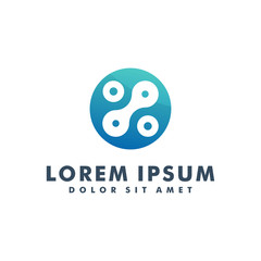 Technology logo design concept template vector