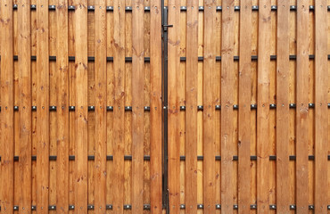 Part of a wooden door on a metal base